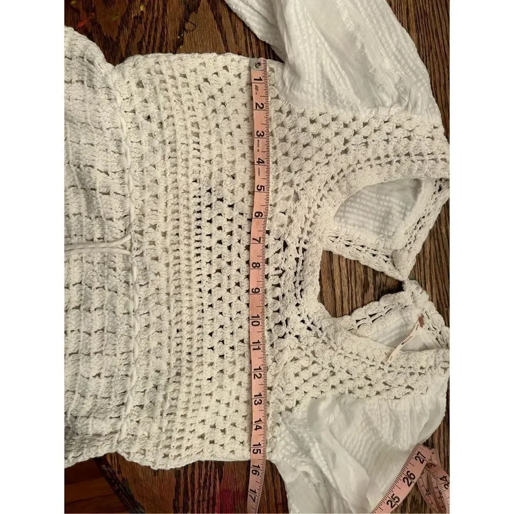 Free people Megan Crochet Top size xs